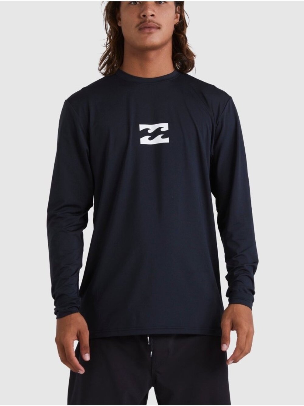 $46 Billabong Men’s All Day Wave Rash Long Sleeves Tee In Black UPF 50+ Size S